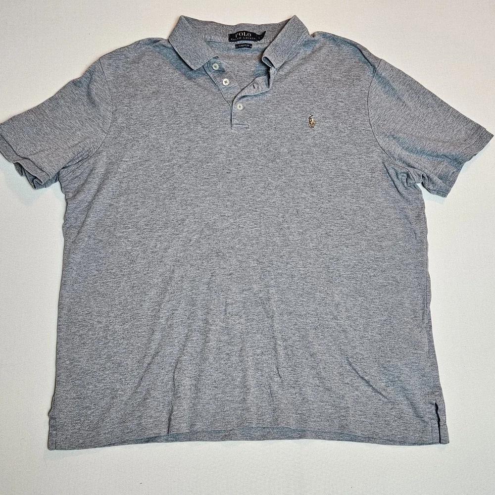 Polo Ralph‎ Lauren Classic Fit Gray Polo Shirt Men's Size L Cotton Pony Logo